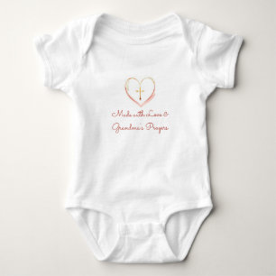 Mit Liebe und Großmutters Gebeten Religiös Baby Strampler