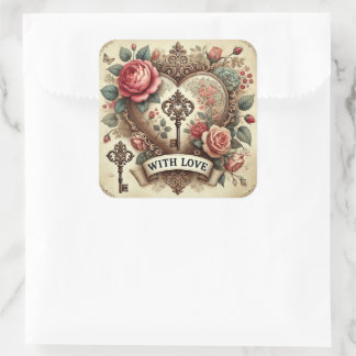 "Mit Liebe" Vintage Romantische Stickers