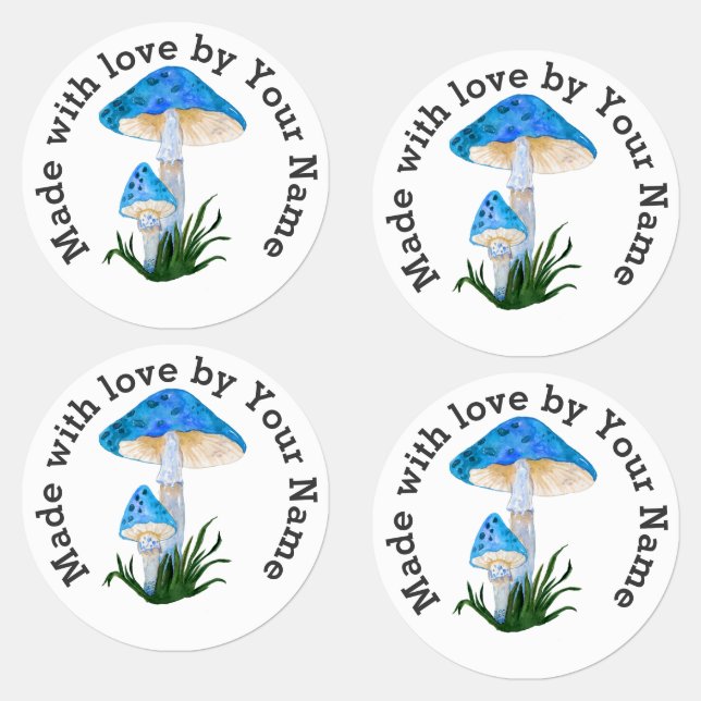 Mit Liebe von Blue Mushroom hergestellt Etiketten (Gruppe)