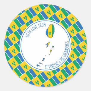 Mit Liebe von ST VINCENT FLAG Vincentian Map Runder Aufkleber