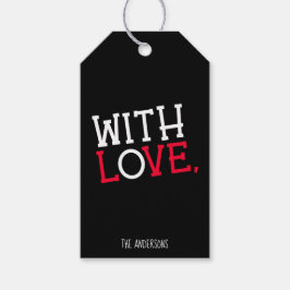 Mit Liebe Weihnachten Chic & Bold Schwarz, Weiß &  Geschenkanhänger