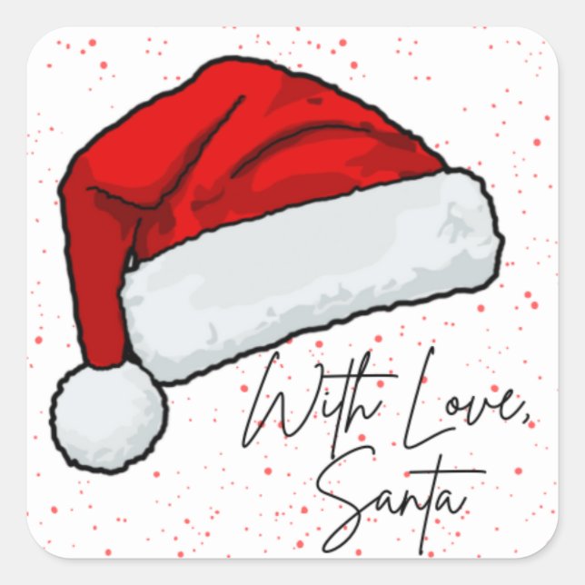 Mit Liebe Weihnachtsaufkleber Quadratischer Aufkleber (Vorderseite)