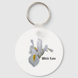 Mit Liebe White Iris Schlüsselanhänger