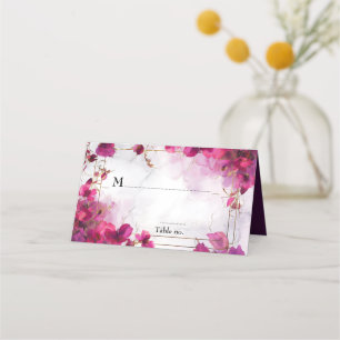 💍 mit Liebe Zitat Fuchsia Verzauberung Wasserfarb Platzkarte
