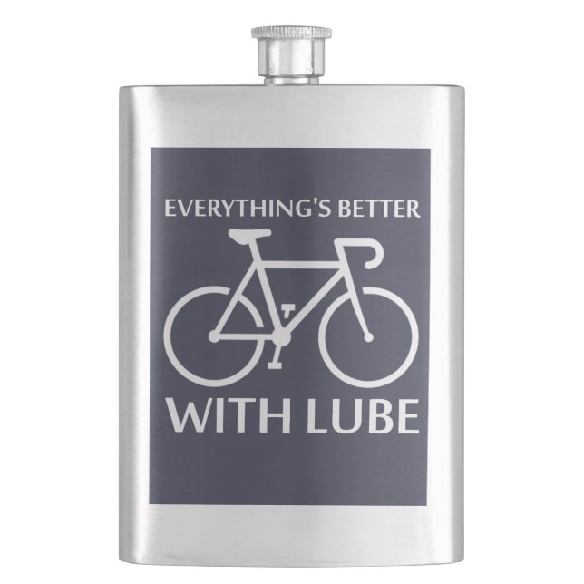 Mit Lube ist alles besser Flachmann (Vorderseite)