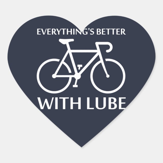 Mit Lube ist alles besser Herz-Aufkleber (Vorderseite)