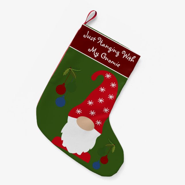 Mit meinem Gnomie-Niedlichen Weihnachtsbummel Kleiner Weihnachtsstrumpf (Vorderansicht (hängend))