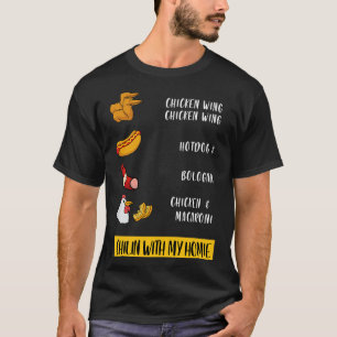 Mit meinem Homie Funny Chicken Wing Hotdog Bologna T-Shirt