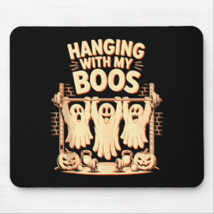 Mit meinen Boos abhängen lustiger Halloween-Geist Mousepad