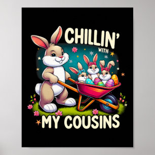 Mit meinen Cousins chillen Frohen Ostertag Familie Poster
