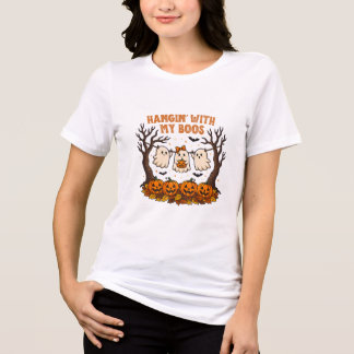 Mit meinen Geistern hängen Cute Ghost Halloween Tri-Blend Shirt