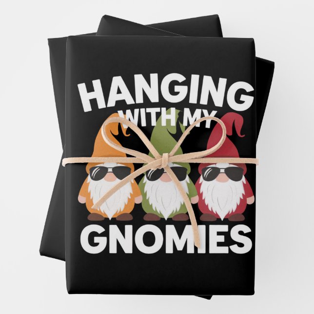 Mit meinen Gnomen-Garten-Genom Geschenkpapier Set (Beispiel)