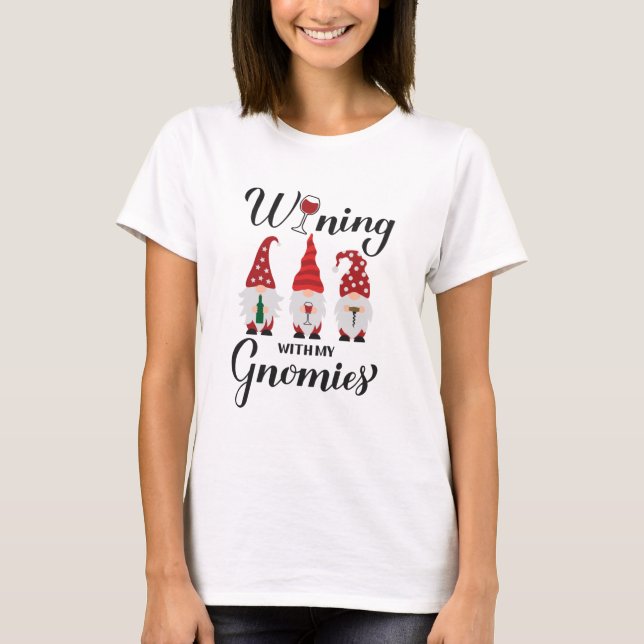 Mit meinen Gnomen gewinnen. Trinken von Gnomen. Fu T-Shirt (Vorderseite)