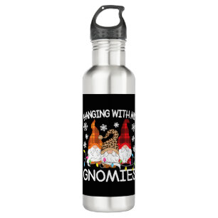 Mit meinen Gnomen lustige Weihnachtsgnome Weihnach Edelstahlflasche