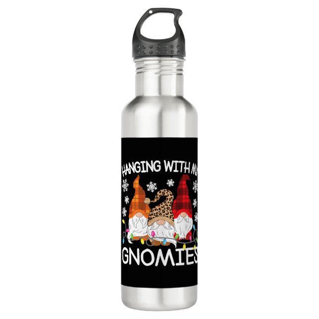 Mit meinen Gnomen lustige Weihnachtsgnome Weihnach Edelstahlflasche (Vorderseite)