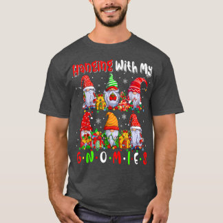 Mit meinen Gnomen Niedliche Si Gnomes Xmas Lights T-Shirt