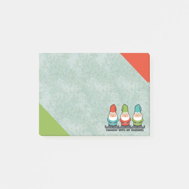 Mit meinen Gnomen Post-it Klebezettel (Vorderseite)