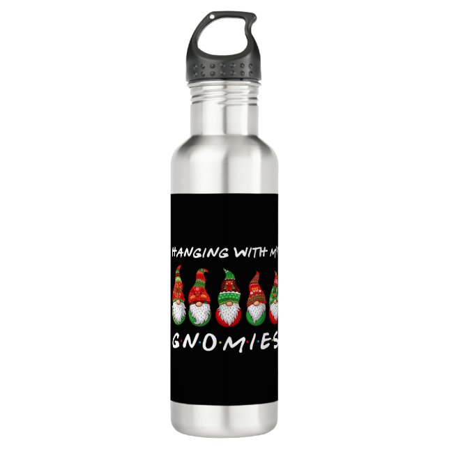 Mit meinen Gnomen verändern Freund Weihnachten Edelstahlflasche (Vorderseite)