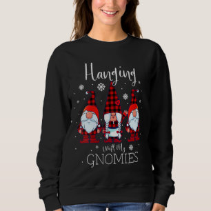 Mit meinen Gnomen Weihnachts Buffalo Kariert Ga Sweatshirt