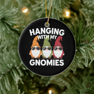 Mit meinen Gnomies aufhängen Lustiger Gartenzwerg Keramik Ornament