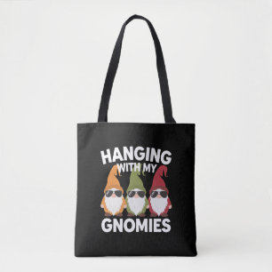 Mit meinen Gnomies aufhängen Lustiger Gartenzwerg Tasche
