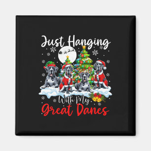 Mit meinen großen Dänen herumhantieren Weihnachten Magnet