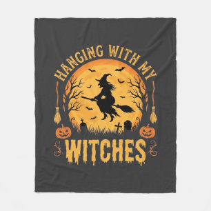 Mit meinen Hexen abhängen Halloween-Design (2) Fleecedecke