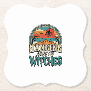 Mit meinen Hexen abhängen Vintage Halloween Design Untersetzer