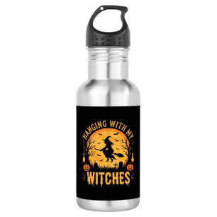 Mit meinen Hexen Halloween-Design aufhängen (2) Edelstahlflasche