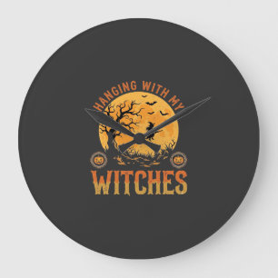 Mit meinen Hexen Halloween Große Wanduhr