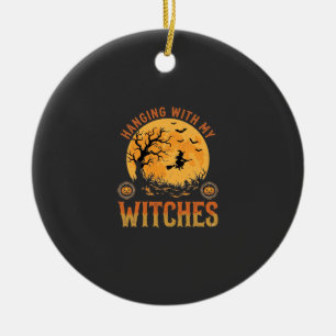 Mit meinen Hexen Halloween Keramik Ornament
