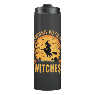 Mit meinen Hexen hängend Halloween-Design (2) Thermosbecher