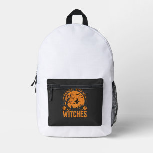 Mit meinen Hexen hängend Halloween-Design (3) Bedruckter Rucksack