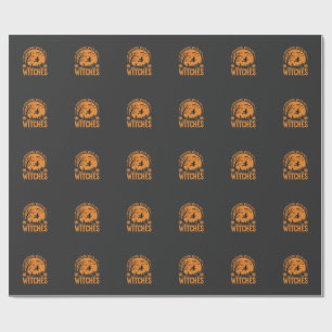 Mit meinen Hexen hängend Halloween-Design (3) Geschenkpapier