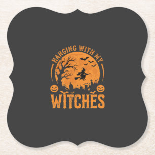 Mit meinen Hexen hängend Halloween-Design (3) Untersetzer