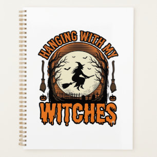 Mit meinen Hexen hängend Vintage-Halloween-Shirt D Planer