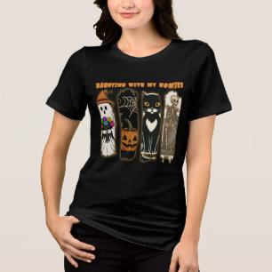 Mit meinen Homies spuken lustige Halloween-Figuren Tri-Blend Shirt