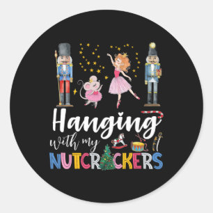 Mit meinen Nutcrackers Squad Weihnachtsballett Runder Aufkleber
