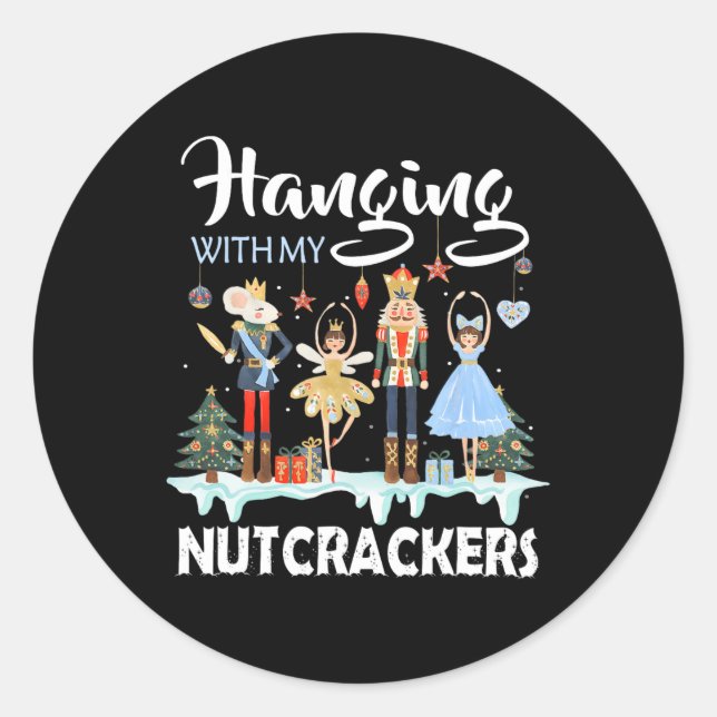 Mit meinen Nutcrackers Squad Weihnachtsballett Runder Aufkleber (Vorderseite)