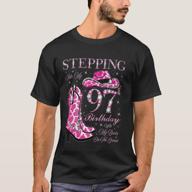 Mit meinen Stiefeln am 97. Geburtstag T-Shirt (Vorderseite)