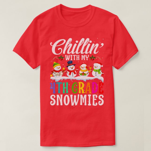 Mit meiner 4. Klasse Snowmies Lehrer Xmas Gi T-Shirt (Design vorne)
