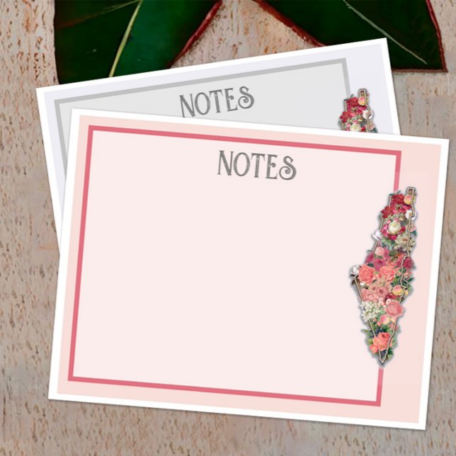 Mit meiner Liebe Palestine floral map PINK Notepad Notizblock (Von Creator hochgeladen)