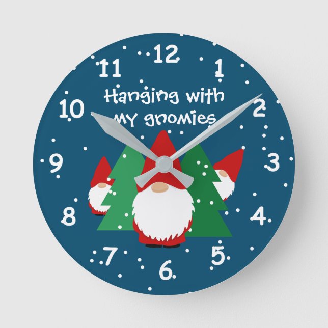 Mit meiner lustigen Weihnachtsmauer-Wanduhr Runde Wanduhr (Vorderseite)