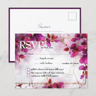 Mit Menü Fuchsia Verzauberung: Wasserfarbe Postkarte