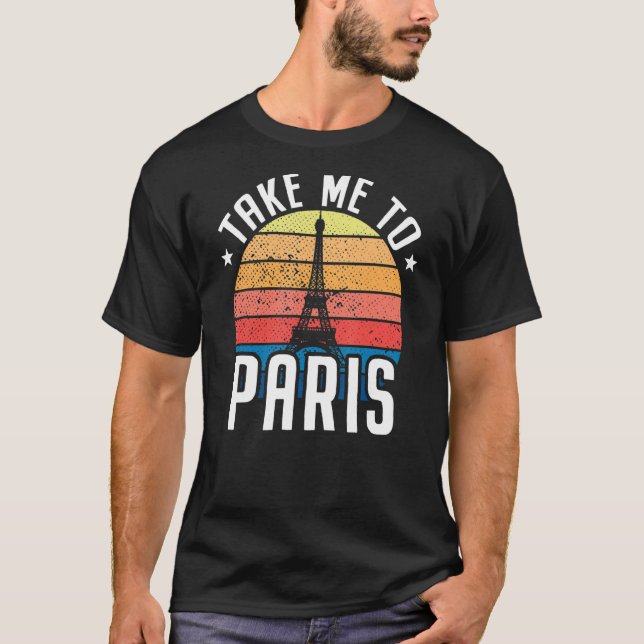 Mit mir in Paris Heartbeat Eiffelturm Frankreich I T-Shirt (Vorderseite)