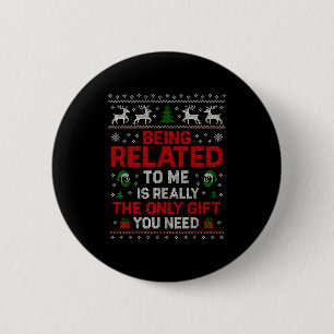 Mit mir verwandt Lustige Weihnachten Familie Xmas Button