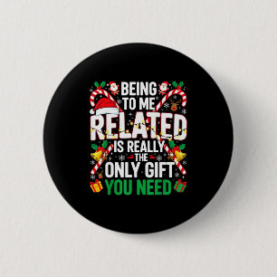 Mit mir verwandt Lustige Weihnachten Familie Xmas Button
