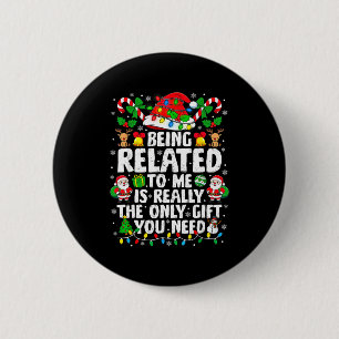 Mit mir verwandt Lustige Weihnachten Familie Xmas Button