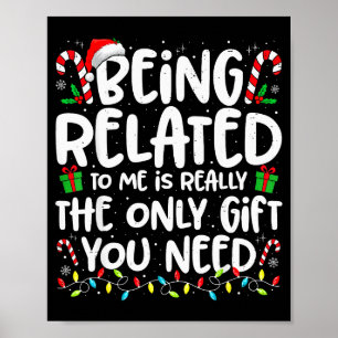 Mit mir verwandt Lustige Weihnachten Familie Xmas Poster