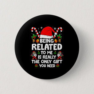 Mit mir verwandt Lustiger Weihnachten Familie Xmas Button